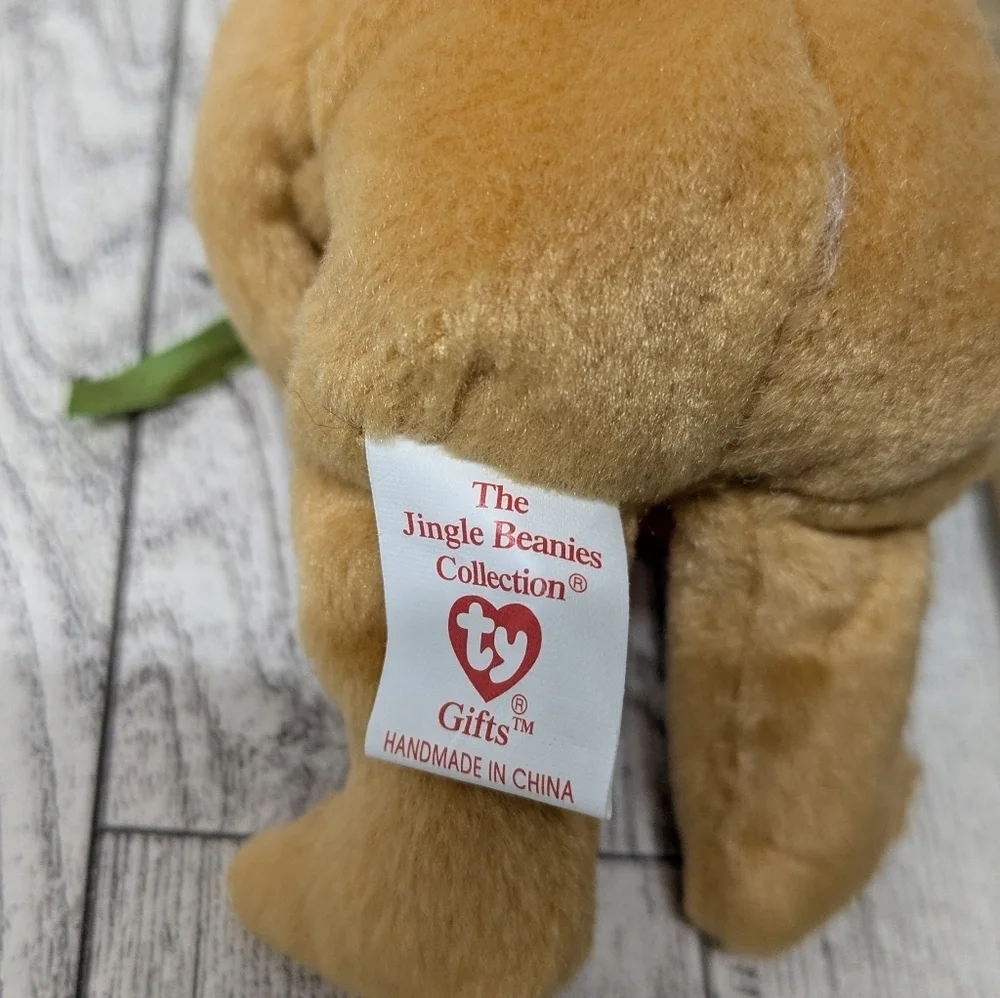 Ty Gifts Tan Bear with Red and Green Gift
